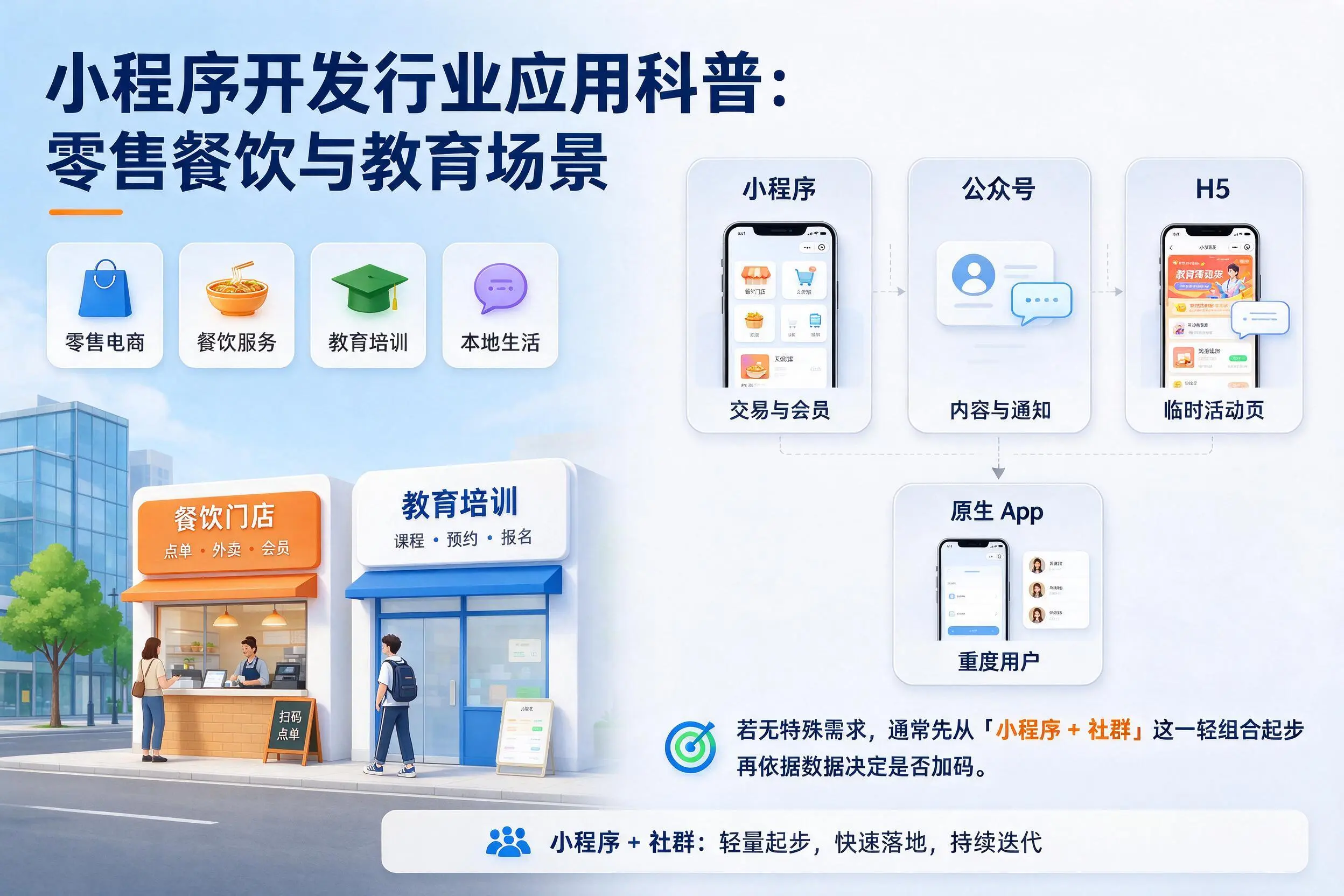 仙桃小程序开发行业应用科普：零售餐饮与教育场景