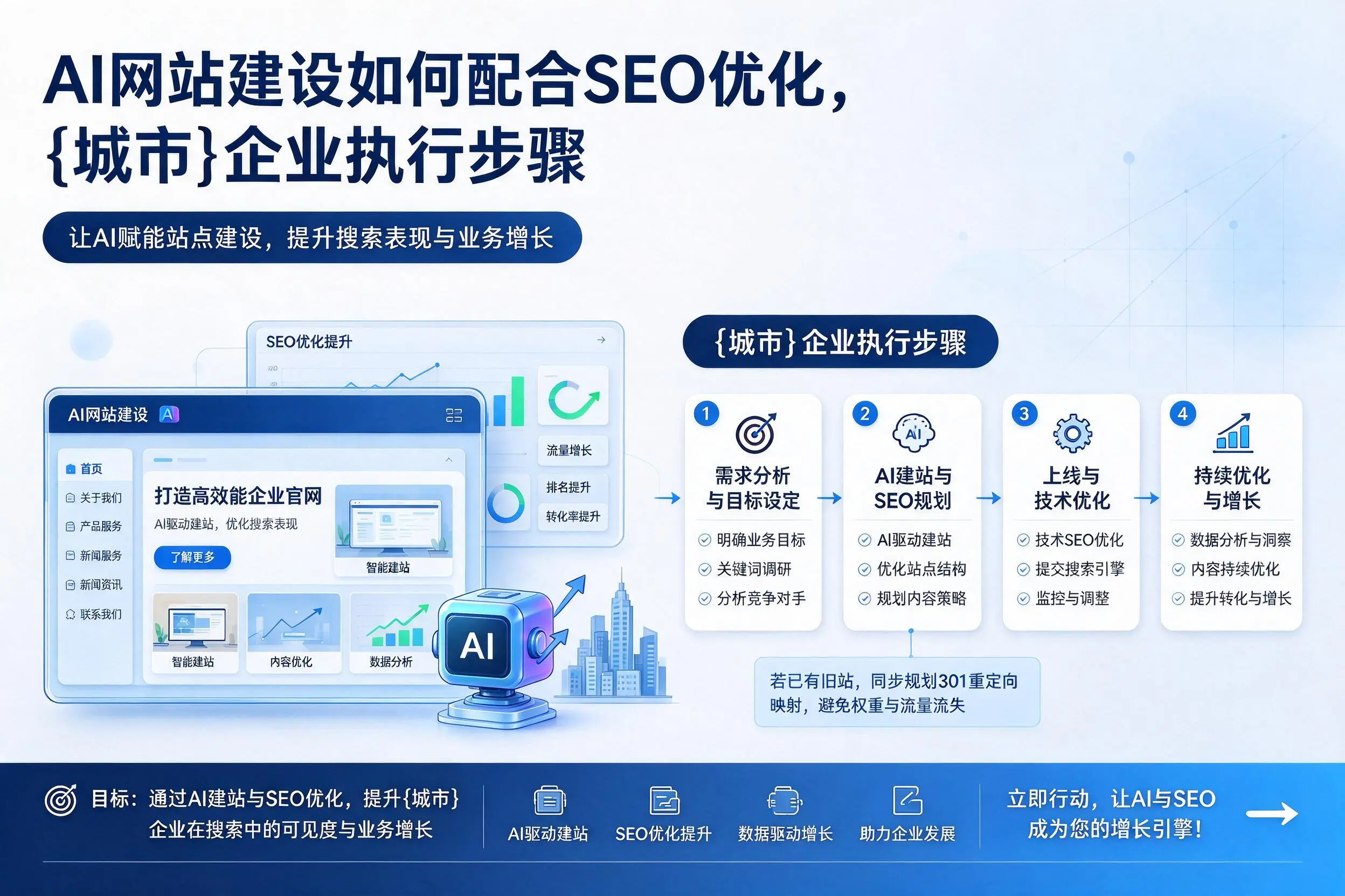 AI网站建设如何配合SEO优化，仙桃企业执行步骤